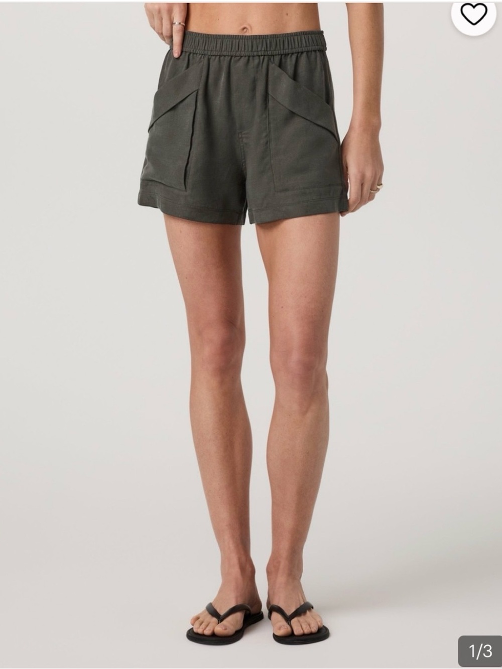 Vuori Olive Utility Athletic Shorts with Front Pockets